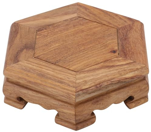 CORHAD Wooden Flowerpot Holder Display Base for Flowerpot Brown | Garden Plinths and Pedestals, Crystal Ball Pedestal, Decorative Base for Study Decoration