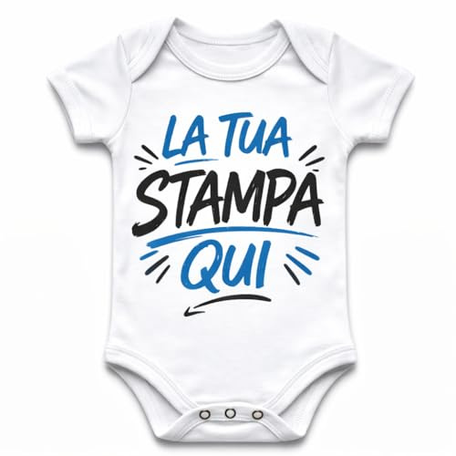 Ristohouse Body Neonato Personalizzato con Stampa Foto, Nome o Immagine – 100% Cotone Pettinato Ringspun – Body Neonato Personalizzabile – Idea Regalo Nascita Baby Shower