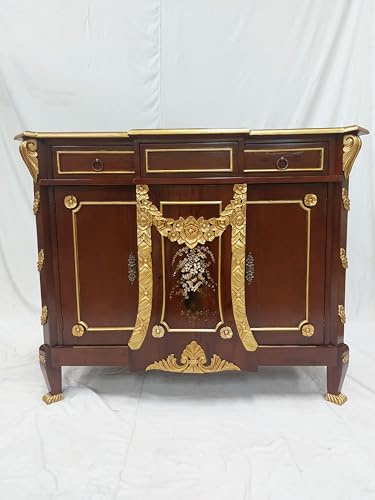 Kunibert Louis XIV. Louises - Mobili in stile barocco, stile rococò, credenza, credenza, colore: noce con oro, larghezza 125 cm