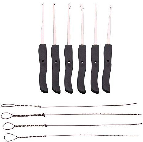 Loboo Idee Gebrochener Schlüssel Extractor Set Home Depot Schlosser Werkzeug Entfernung Haken LockPick (10 stücke, Schwarz)