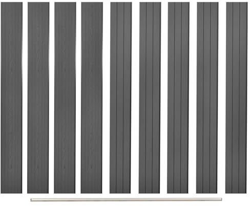 Festnight Ersatz-Zaunbretter 9 Stück WPC 170 cm Grau