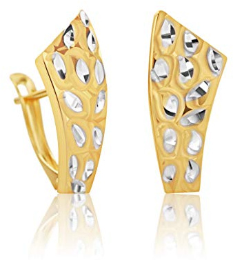 PRINS JEWELS Bicolor Creolen Matt & Glänzend 14 Karat 585 Gold - SIT21 | Bicolor Creolen aus echtem 14 Karat 585 Gold mit matter und glänzender Oberfläche