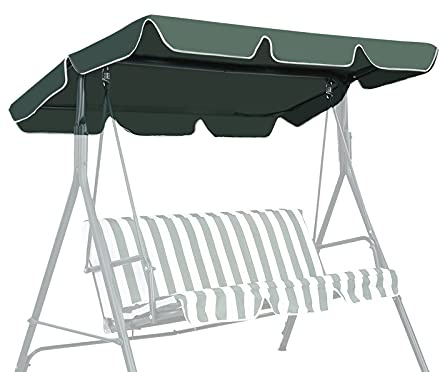 GIANTEX Ersatzdach für Hollywoodschaukel, Sonnendach Gartenschaukel Universal 2 Sitzer / 3 Sitzer, Schaukel Dachbezug Ersatzbezug wasserdicht, Sonnendach (Grün, 168 x 115cm)