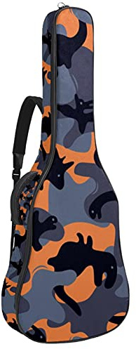 107 cm Gitarrentasche Gitarrentasche Rucksack für E-Gitarre, Akustik-Bass, klassische Gitarre, Ukulele, Mandoline, Dinosaurier, Camo, Militär