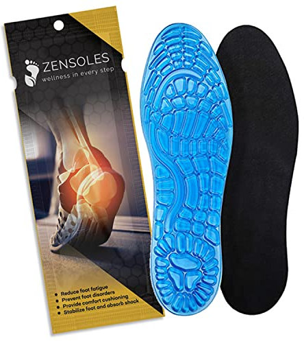 GelCloud - Gel Insoles for Men and Women with Orthotic Arch Support. Shock Absorbing with Soothing Comfort and Massage. UK Sizes