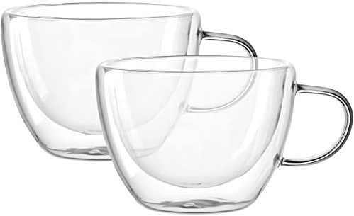 Leonardo DUO Doppelwandbecher 6er Set, Glas für Tee und Kaffee, Heissgetränk Tasse, Höhe 7,8 cm, 360 ml, Glas, 053064