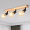 ANWIO Plafonnier Spots, 3 Spots de Plafond Led Intérieurs Base E27, Spots de Plafond Noirs avec Base Rectangulaire, Luminaires Intérieur LED Rotatifs (Sans Ampoules) EUC-EA190812-27-03RB-1U