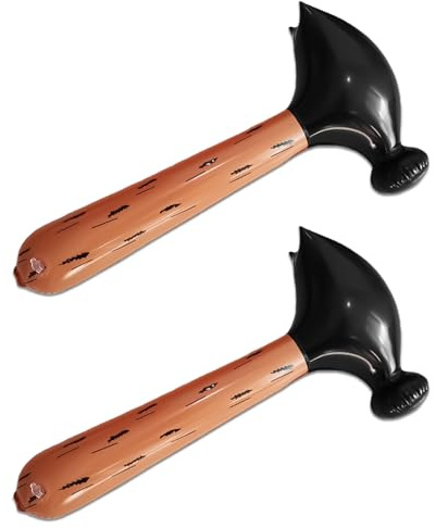 DYOUen 2 Stücke Aufblasbare Hammer Großen Aufblasbarer Kinder Griff Baseballschläger Spielzeug Lustige Kostümzubehör für Cosplay
