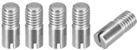 sourcing map 5 Stück M8 x 20mm geschlitzter Zylinderstift Gewindezapfen | Aus 304 Edelstahl, Für Möbel und Schränke