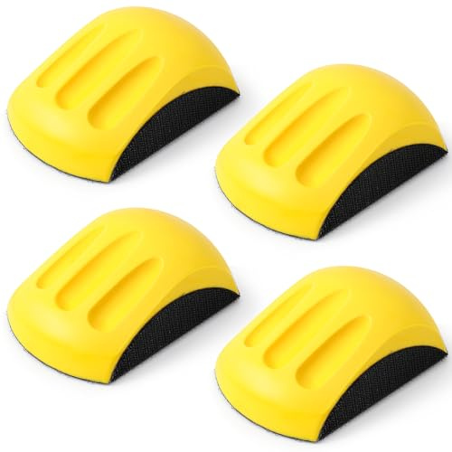 Dansib 4 Pcs 5 Inch Hook and Loop Mouse Hand Sanding Block Hand Sander Block Sanding Mouse for Wood, Furniture Restoration, Home, Automotive Body, Woodworking Tools