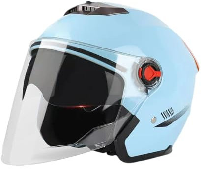 Casco Moto 3/4 Jets Con Doppia Visiera - Aperto Retrò Traspirante e Ammortizzante Per Adulti, Uomo e Donna