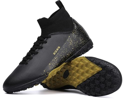 TOPSFEBA Soccer Cleats for Mens Womens Indoor Soccer Shoes Unisex Baseball Turf Shoes Youth Rugby Shoes Adult AG FG TF Football Boots Wide Training Sneaker (2309 HEI TF_39)