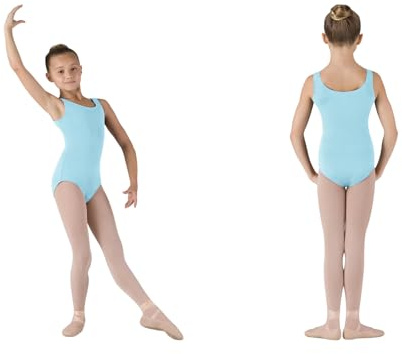Etoile Body da Bambina Tutu CL5405 per Bloch con Spalline Larghe Danza Classica Relax Costume Saggio Ballerina Ballo Sport Balletto Eleganza Esibizione Prove (Pastel Blue, 8-10 Anni)