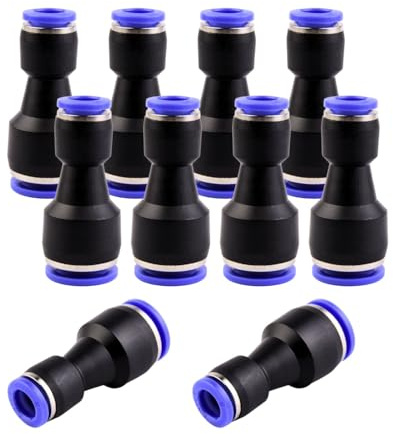 ANGEEK 10 Pezzi 8-12mm Raccordi Rapidi con Diametro Variabile Pezzi Riduttori Pneumatici Attacco Rapido Push In Raccordi Rapidi per il Collegamento ad Aria e Acqua