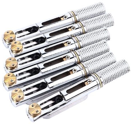 6 PCs Headless Electric Guitar Bridge Metal Silber für 6 Saiten Elektrische Gitarren, Speziell mit Split -Typ Entwickelt und Bietet Genaue Funktionen für die Pitch