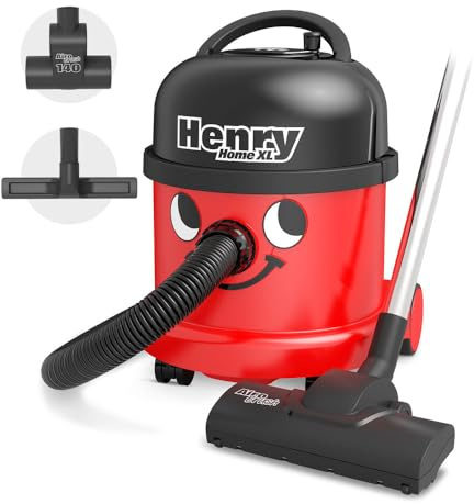 Henry Home XL NRV370 Cylinder Vacuum Cleaner, 15 Litre, 620W, Red