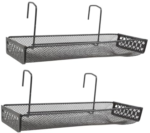 COSMEVIVI Estante Colgante de Hierro para Macetas y Plantas Suculentas, 2 Niveles, Color Negro, Soporte Metálico para Balcón y Escritorio, Adecuado para Jardinería Interior y Exterior
