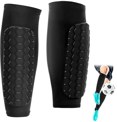 Zofory 1 Paire Protege Tibia Foot Enfant Protège Tibia Foot Antichoc Shin Defender Guards, Respirant et Antidérapant, Très Élastique Convient pour Le Football, Le Basket-Ball, etc (M)