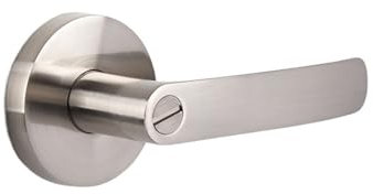 Serrure de porte de salle de bain rouge ancienne, poignée à trois pôles, serrure de porte intérieure, serrure à trois colonnes, serrure à bille sans trou(Stainless steel keyless model)
