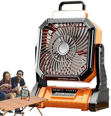 Ventilatore Campeggio Soffiatore d'Aria 5400 mAh, 4 Modalità, Lanterna