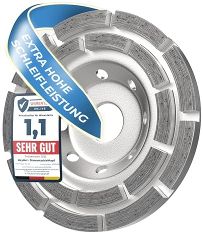Premium Diamant Schleiftopf 125 mm – Hochleistungsdiamanten für maximale Abtragsleistung – Schleifscheibe für Winkelschleifer – Beton, Estrich, Granit, Naturstein & Mauerwerk – Trocken- & Nassschliff