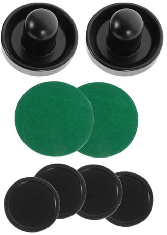 Toyvian Kit Accessori Air Hockey Pusher e Dischi in Plastica per Tavolo da Gioco Casa con Racchette Ergonomiche e Ricambi Feltro
