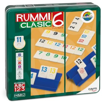 Cayro - Rummiclasic 6 - siffror och strategi brädspel - 6 spelare - Få kombinera alla tokens - familjekul - kombinera polletter för att tjäna 100 poäng