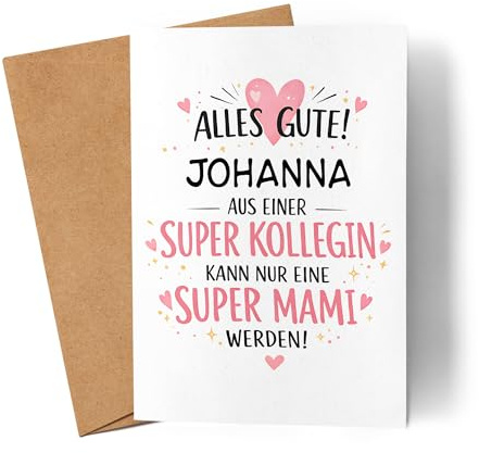 Kiddle-Design Mutterschutz Karte personalisiert für Kollegin – Abschiedskarte Mutterschutz „Alles Gute“ zur Schwangerschaft Glückwunschkarte Elternzeit Geschenkidee werdende Mami