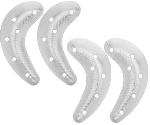 JOINPAYA 4 Pièces Plaques de Talon Métalliques, Réparation de Talon Métallique, Fer Argenté, de Croissant, Vis, pour Chaussures et Chaussures de Travail, Usage Quotidien en Ville
