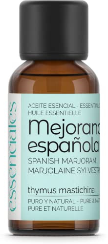 ESSENCIALES Aceite Esencial de Mejorana española 30 ml – 100% Puro y Natural – Aroma Relajante – Ideal para Difusor y Aromaterapia