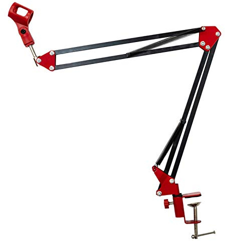 Deco Gear Adjustable Microphone Suspension Boom Scissor Arm Stand with Microphone Clip