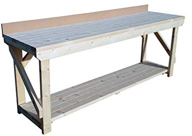 Wooden WorkBench Acorn-Premium With Rear MDF Upstand - 4FT TO 8FT - Work Table Hand Made Strong Heavy Duty - Made From Construction Grade Timber (6ft)