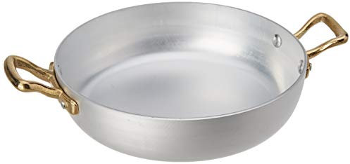 Pentole Agnelli Ligne 1932 Poêle à Servir en Aluminium avec Deux poignées en Laiton