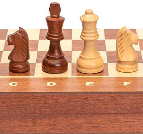 Husaria Professionelles Staunton Turnier Schachspiel Nr. 4 aus Holz mit 2 zusätzlichen Damen, 7,6 Zentimeter Könige