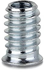 DOJA Industrial | Hex Threaded Insert Nuts | Pack 40 | 6x15 mm | Thread Socket Inserts | Zinc Plated Drive Nut | Hexagonal Allen Head Nut for Insertion in Softwood, Furniture, Plywood, Wood