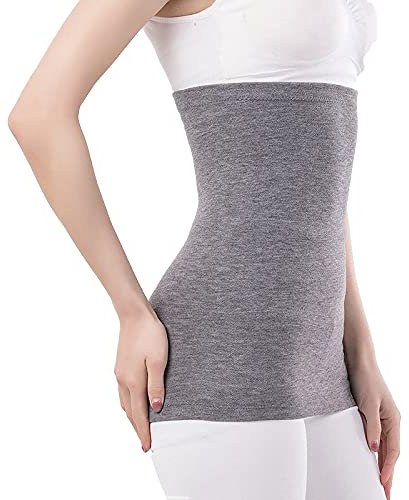 YUPPIE TONE Damen Basic Tube Nierenwärmer Elastischer Hüftwärmer Leibwärmer Bequem und weich mit Verlängerter Taillenstütze-Grau,XL
