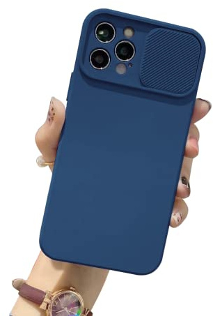 Tybiky Kameraschutz Hülle für iPhone 12 Mini, Ultra Dünn Handyhülle mit Kameraschutz Kamera Schutz mit Schieber, Premium Hybrid PC + TPU rutschfest Stoßfest Kratzfest für iPhone 12 Mini.Saphir