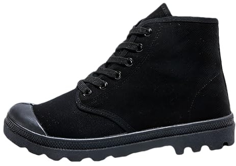 ANUFER Uomo Moda Caviglia Alta Stivali da Deserto Allacciato All’aperto Scarpe di Tela Nero SN0711113 EU42