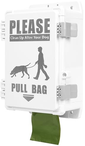 Dog Poop Bag Dispenser, Waterproof Outdoor Dog Bag Dispenser Holds Up to 8 Rolls of Waste bags, Outdoor Wall, Stake, Pole, Fence Mounted (only dispenser)