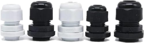Pack of 10 cable glands PG pg9/pg11/pg16/pg13.5/21/36/42/48/63 thread with locknut plastic grey cable grommet IP68 waterproof prevention cable grommet seal (PG7)