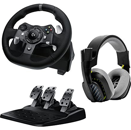Logitech G G920 Driving Force Volant de Course avec Pédales, Retour de Force + ASTRO A10 Casque de Gamer Gen 2 Filaire, Xbox Series X|S, Xbox One, PC, Noir
