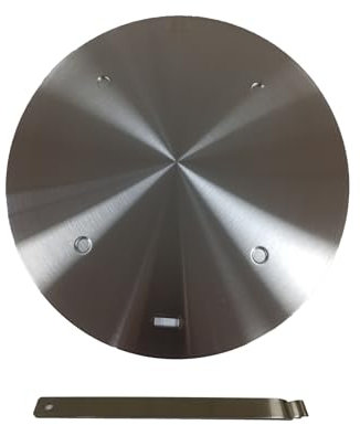 Plaque convertisseur de plaque à induction en acier inoxydable, diffuseur de chaleur, plaque adaptateur à induction avec poignée amovible pour cuisinière à gaz électrique, 28 cm