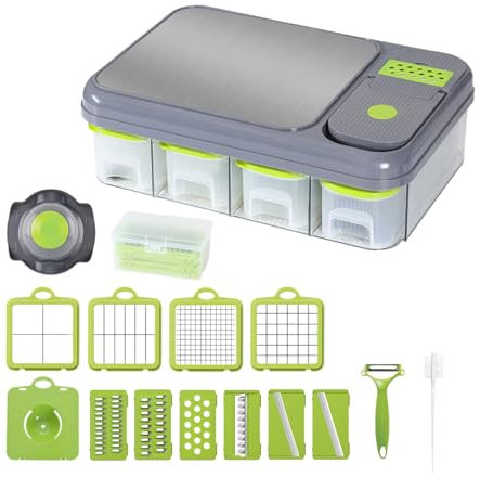 Cortadora de verduras multiusos, picadora de verduras, cortadora de cebollas, cortadora de verduras en dados con 8 cuchillas, picadora de verduras for cocinar, cebollas