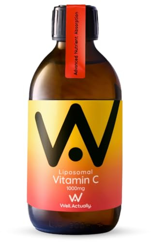 WELL ACTUALLY Liposomal Vitamin C 1000mg, 250ml, 50 Servings, Vegan | High Strength Liquid Vit C Supplement, Supports Immunity, Skin, Brain, Joints, Energy, Fruit Fusion Flavour
