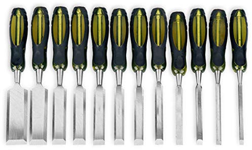 Juegos de cinceles for madera, juegos de cinceles for madera, juego de cinceles for carpintería de 12 piezas, herramientas de cincel manual for tallado de 6-38 mm for proyectos de tallado de madera co