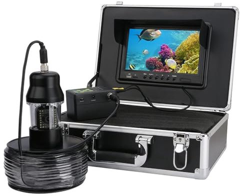 MiBoce Unterwasserfischereikamera, 9 -Zoll -Fischfinderkamera Mit Einstellbarer 38 LEDs, 360 ° Rotations -Panoramablick, IP68 Wasserdicht, Für EIS, See Und Bootsfischen