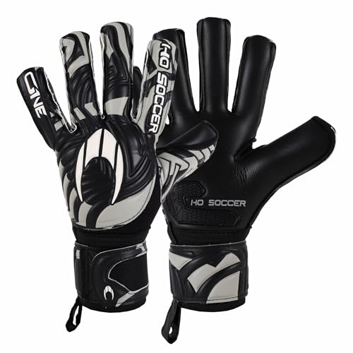 HO Soccer One NG Ring Grey Shadow, Guantes de Portero, Unisex Adulto, Negro/Gris,7,5