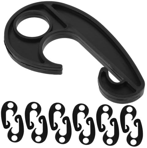 Milisten 20pezzi Ganci in Plastica per Teloni Auto Corda Elastica per Kayak Copertura Auto Parasole Campeggio e Tettoio Gancio Corda Antivento Rete da Carico
