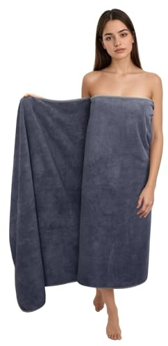Zepphi Toallas de Baño XXL, Jumbo de Lujo 100 x 200CM - Microfibra Algodón Ring Spun, Toalla de Sauna Grande, Suave y de Secado Rápido - para Casas, Hoteles y Spas, Altamente Absorbentes (Gris)