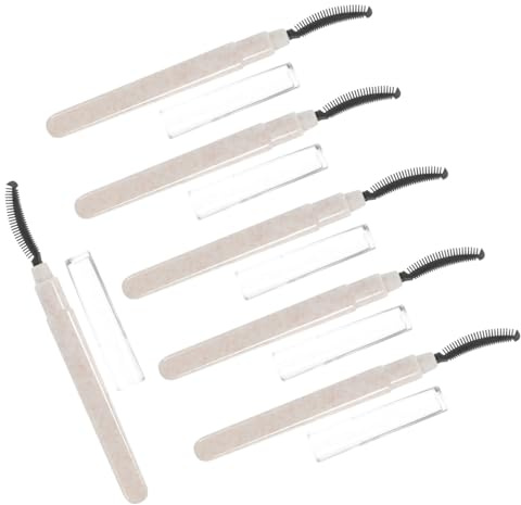 GALPADA Lot De 6 Brosses à Cils Sourcils En Silicone Blanc Petits Format Capuchon, Applicateurs Pour Extensions De Cils, Outil De Maquillage Des Yeux Portable, Usage Personnel Et Professionnel